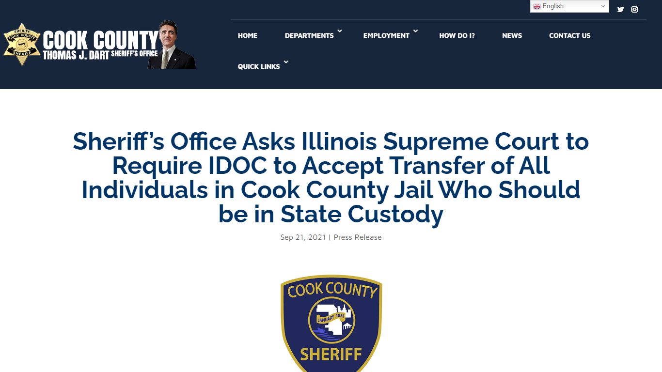 Sheriff’s Office Asks Illinois Supreme Court to Require IDOC to Accept ...